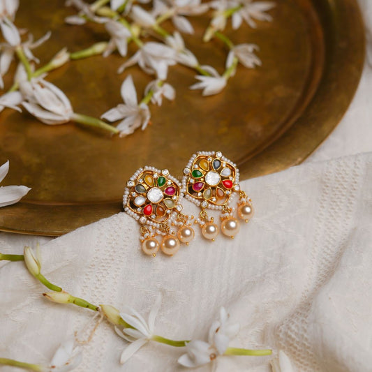 'NOORI' Navratna Earrings