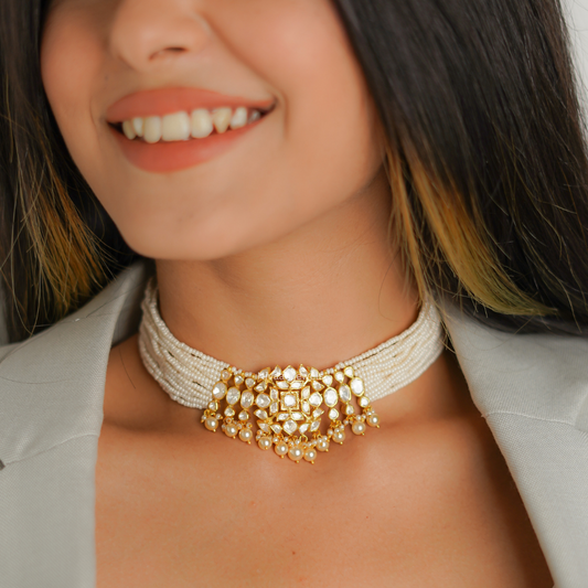 'Meraki' Polki choker Necklace