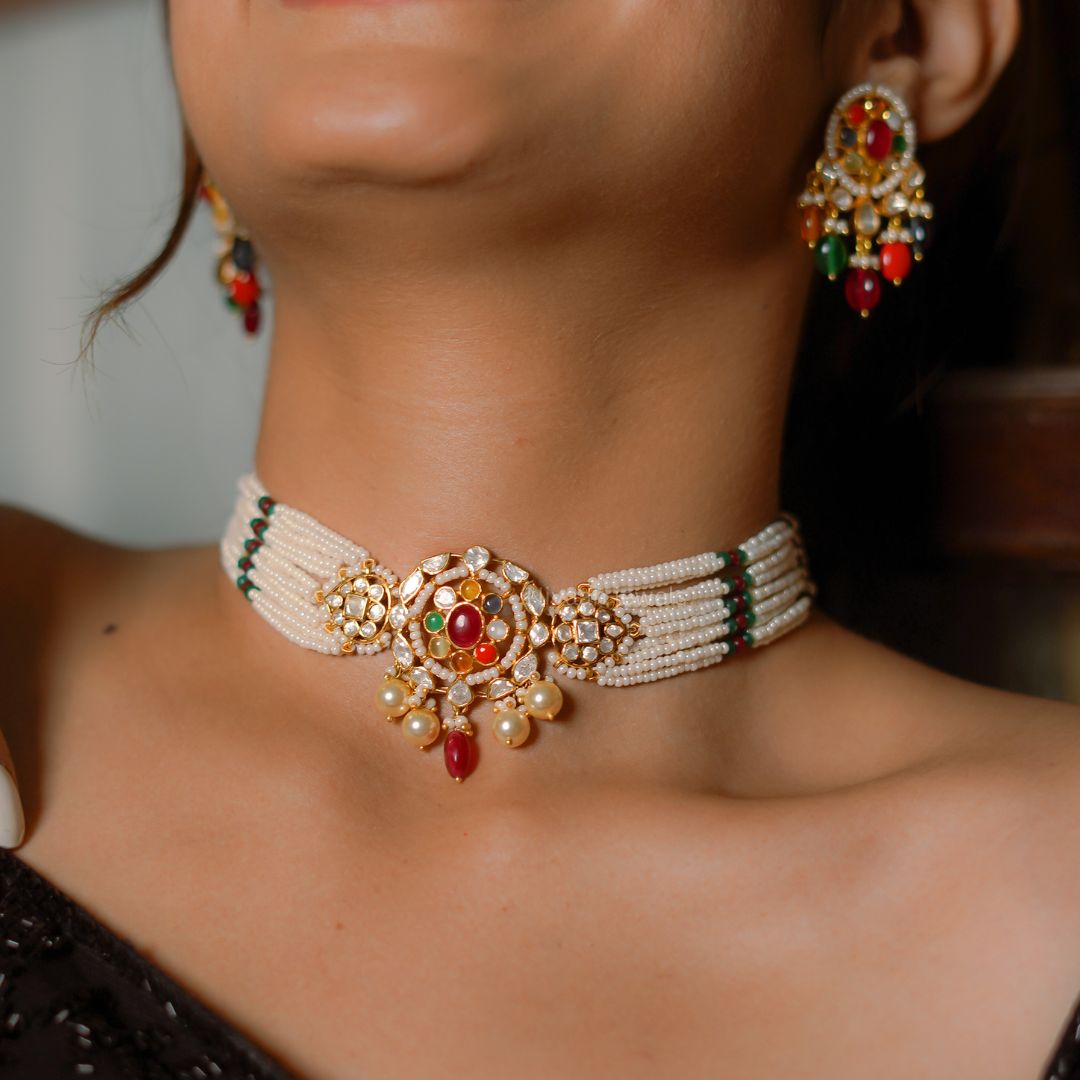 'SEHER' Navratan Necklace 'SEHER' Navratan Necklace