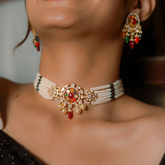 'SEHER' Navratan Necklace