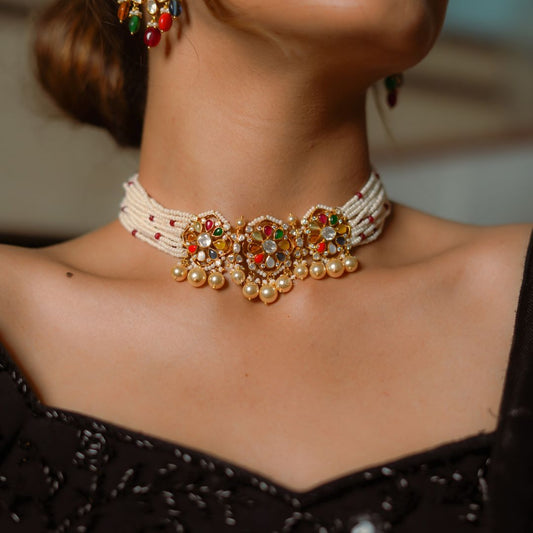 'NOORI' Navratna Necklace