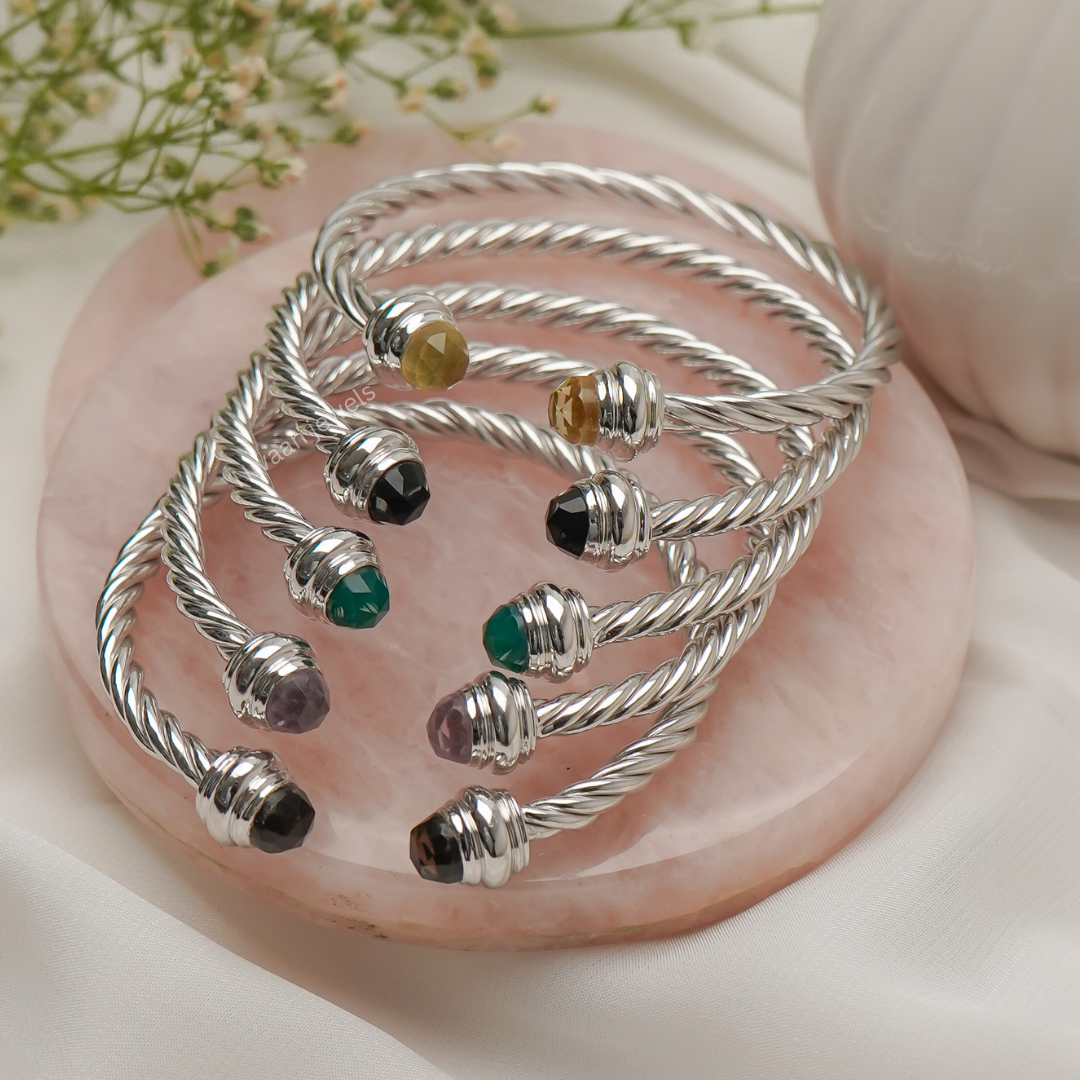 Twisted wire open bangle