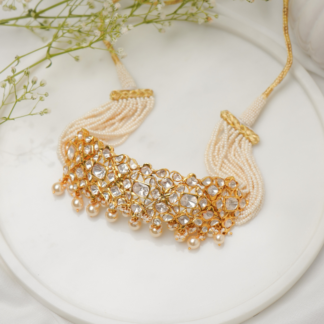 'Meraki' Bridal Polki Choker Necklace 'Meraki' Bridal Polki Choker Necklace