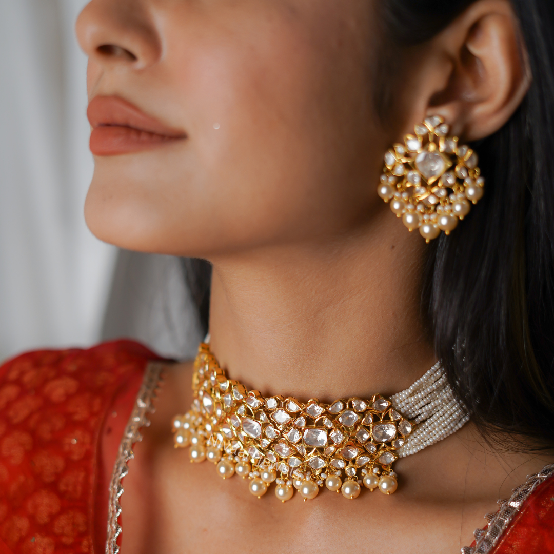 'Meraki' Bridal Polki Choker Necklace 'Meraki' Bridal Polki Choker Necklace