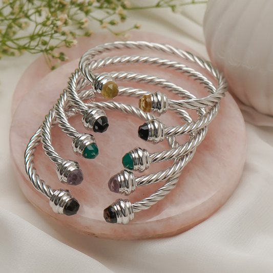 Twisted wire open bangle